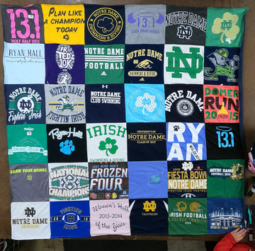 Fighting Irish Legacy: University of Notre Dame T-Shirt Quilts