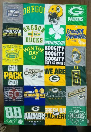 University of Oregon - Duck Pride T- Shirt Quilts