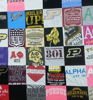 Boiler Up Memories: Purdue University T-Shirt Quilts