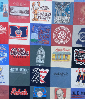 University of Mississippi Alumni Treasure Memories with Project Repat T-Shirt Quilts