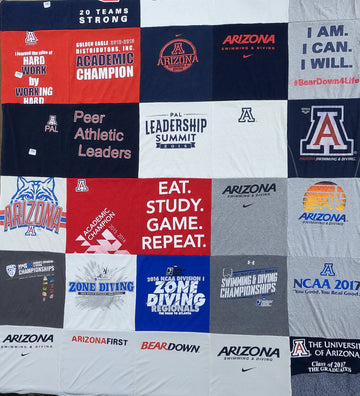 Wildcat Waves: University of Arizona Swimming and Diving T-Shirt Quilts