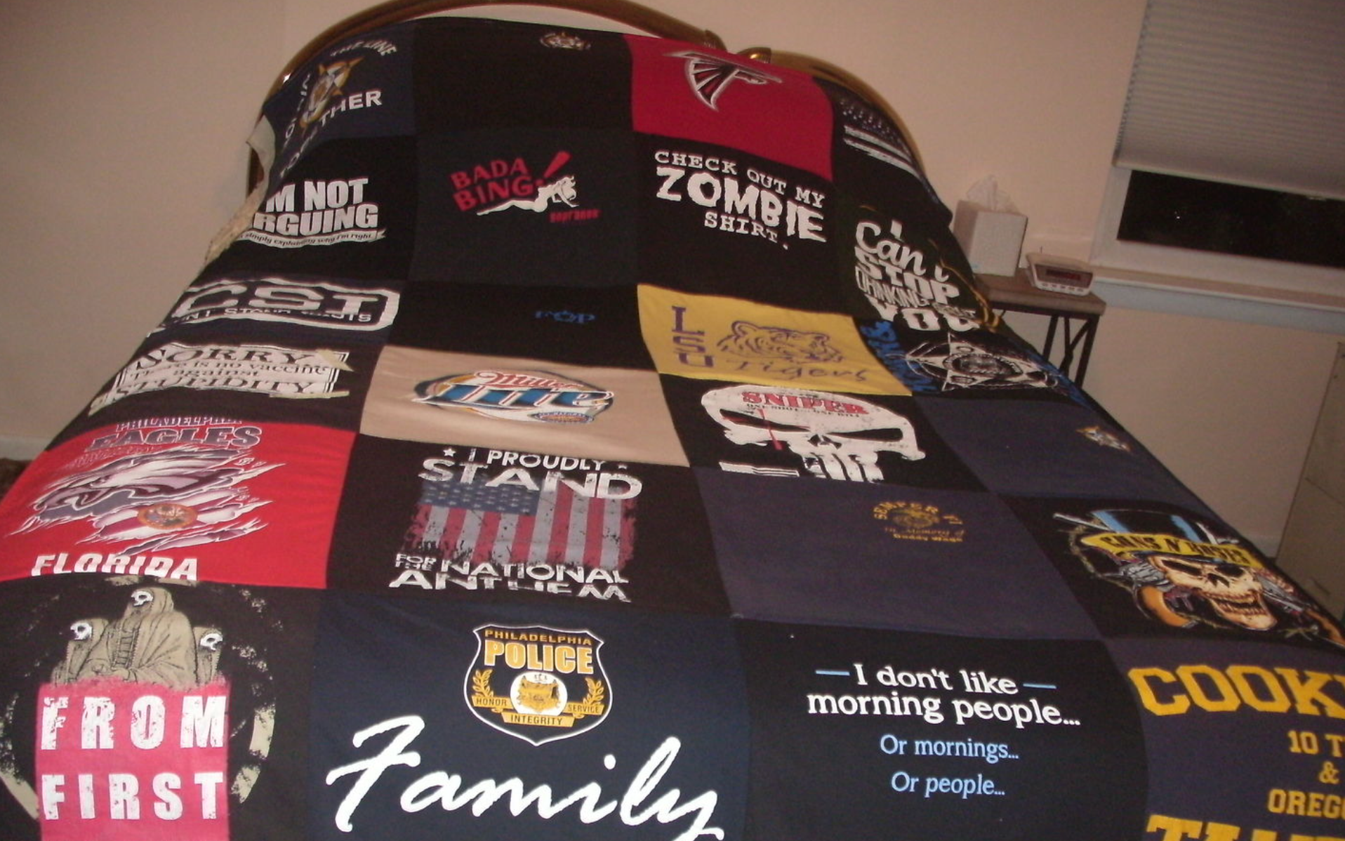 Memory blankets made online from clothes