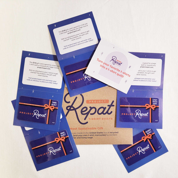 Project Repat Gift Card, Give A T-Shirt Quilt